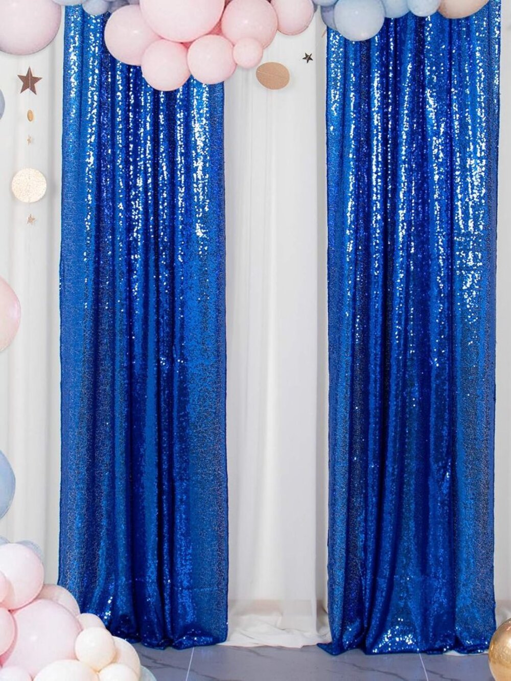 Sequin Curtains 2 Panels Royal Blue 2FTx8FT Sequin Photo Backdrop Sequin Backdro